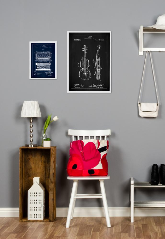 Bildverkstad Patent drawing - Violin - Black Poster