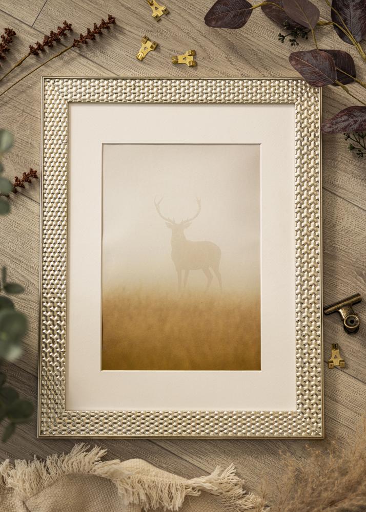 Ram med passepartou Frame Grace Silver 40x50 cm - Picture Mount White 28x35 cm