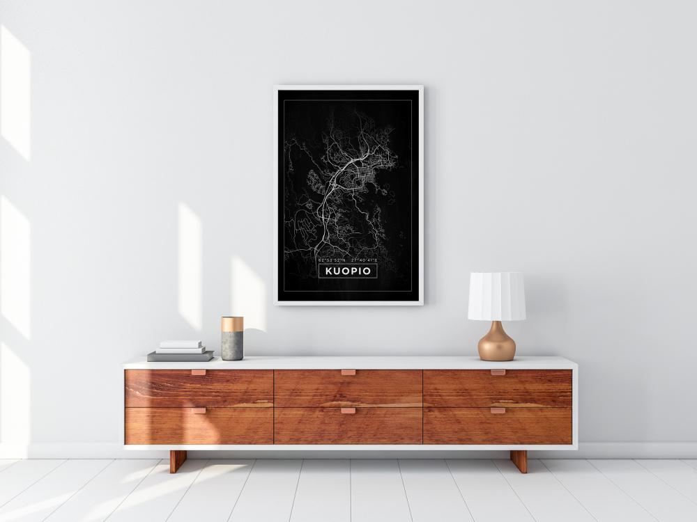 Bildverkstad Map - Kuopio - Black Poster