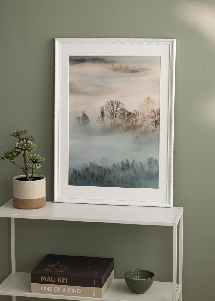 Ram med passepartou Frame Abisko White 70x100 cm - Picture Mount White 59.4x84 cm