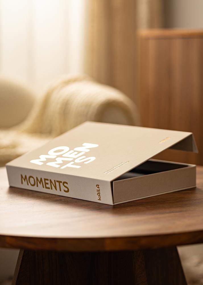 KAILA KAILA MOMENTS Creme - Coffee Table Photo Album (60 Black Pages)