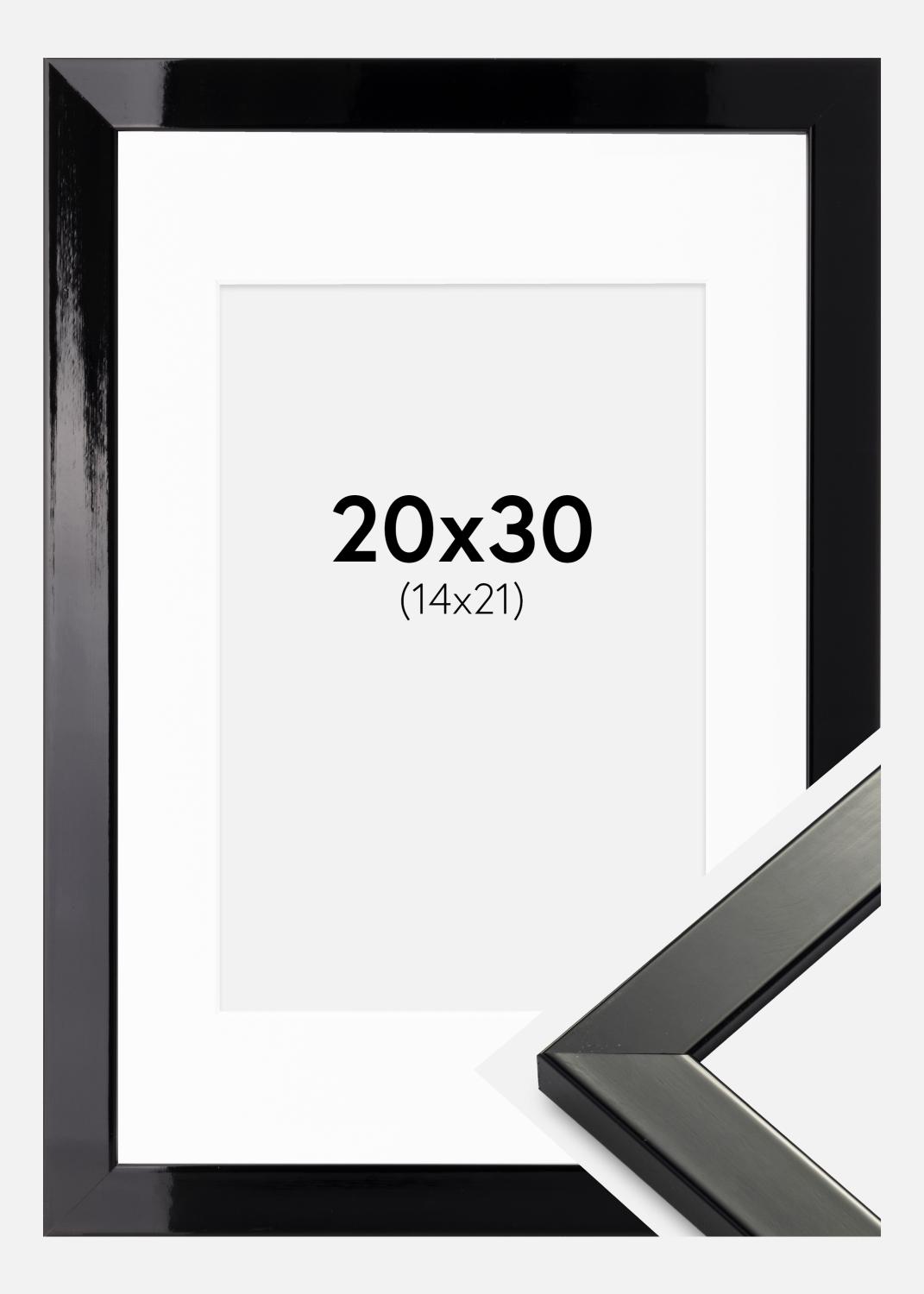 Product Image for Frame Uppsala Black High gloss 20x30 cm - Picture Mount White 15x22 cm