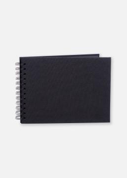 Focus Base Line Canvas Wire-O Black 23x17 cm (40 Black pages / 20 sheets)