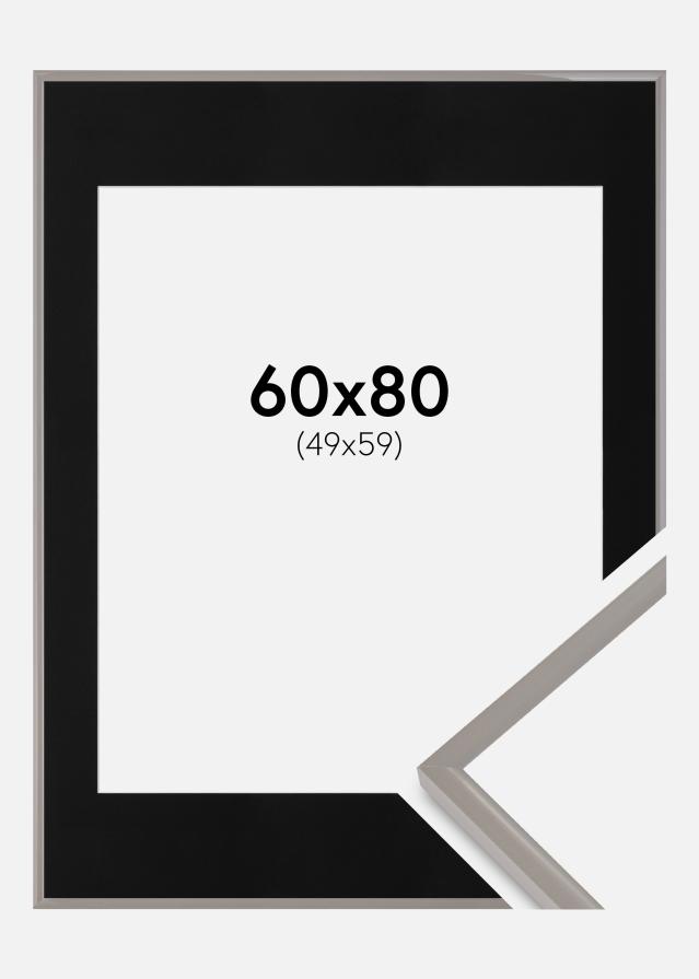 Ram med passepartou Frame New Lifestyle Earth Grey 60x80 cm - Picture Mount Black 50x60 cm