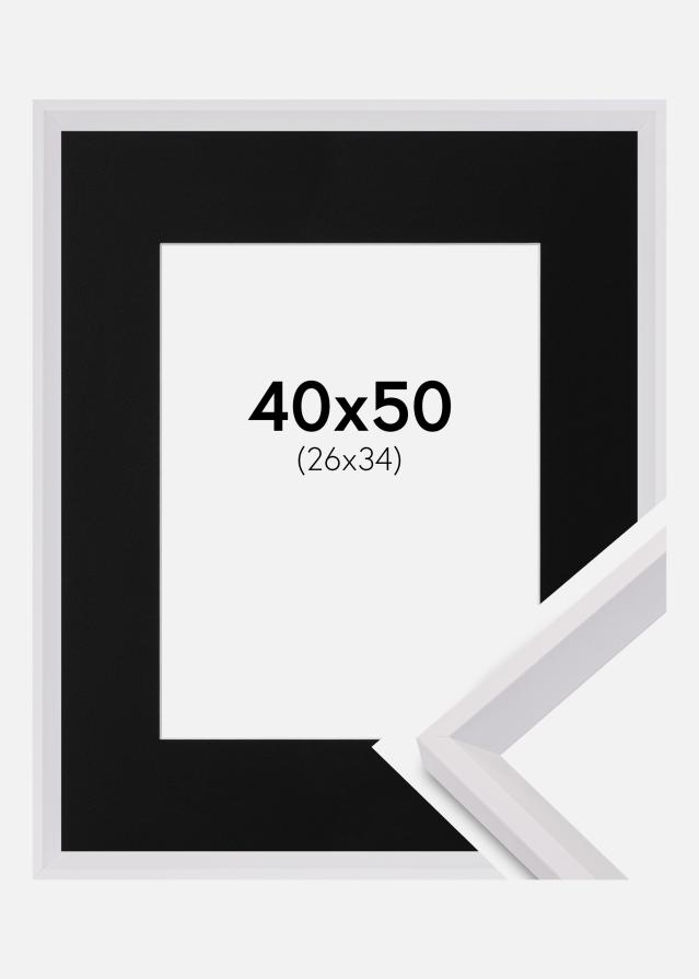 Ram med passepartou Frame Globe White 40x50 cm - Picture Mount Black 27x35 cm