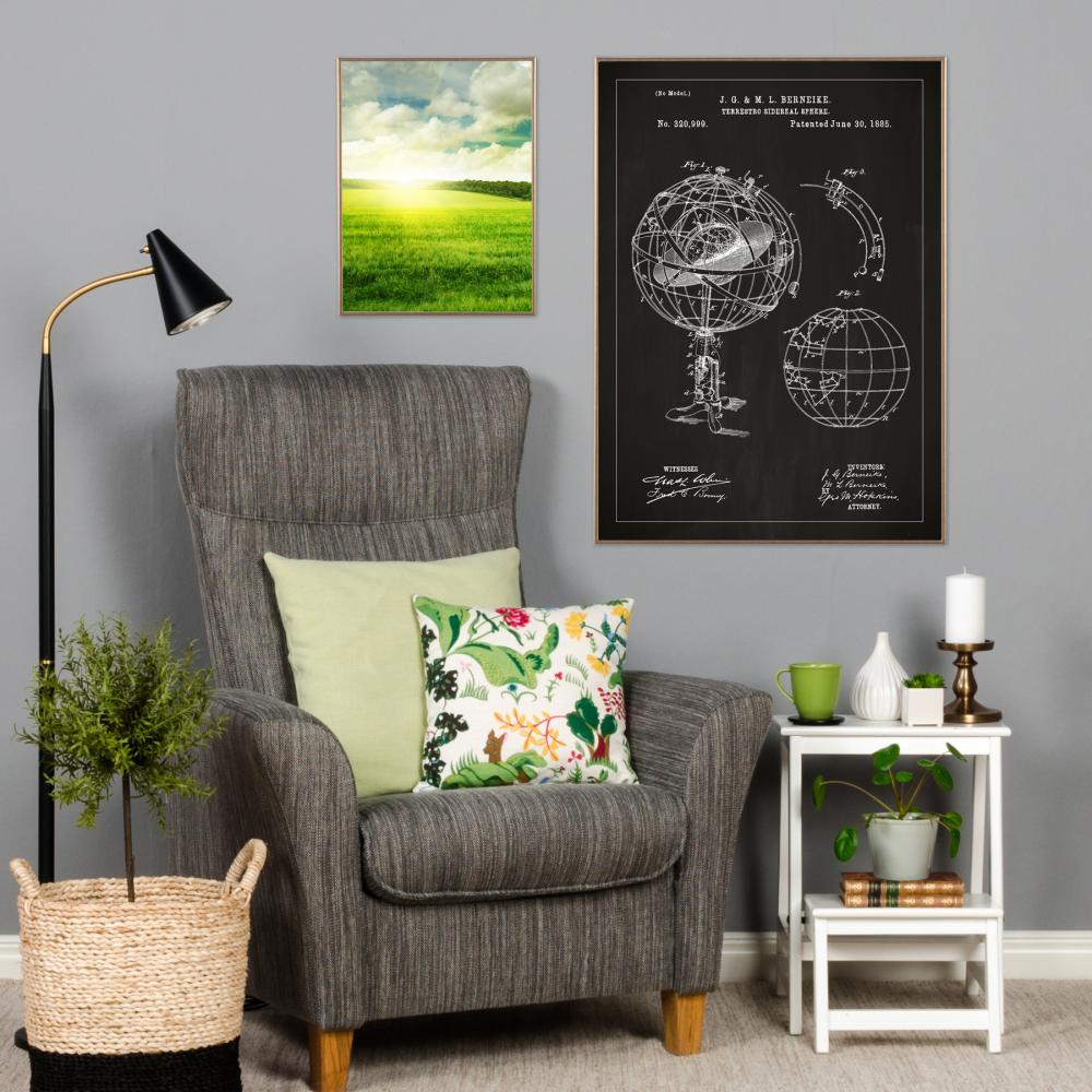 Bildverkstad Patent drawing - Astronomical globe - Black Poster