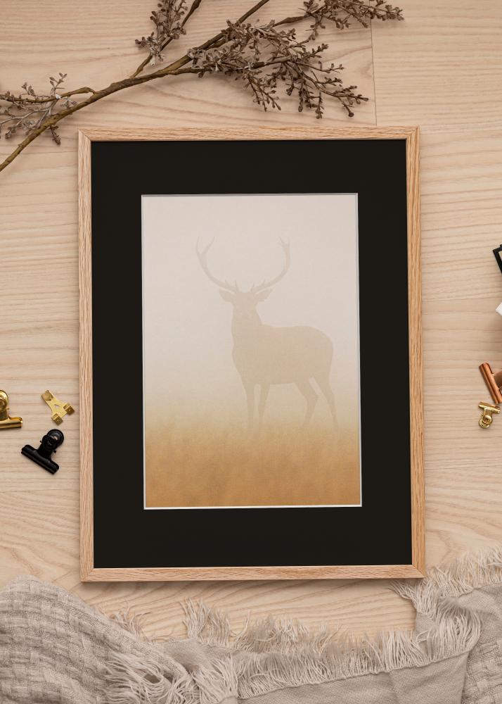 Ram med passepartou Frame Oslo Oak 40x50 cm - Picture Mount Black 30x40 cm