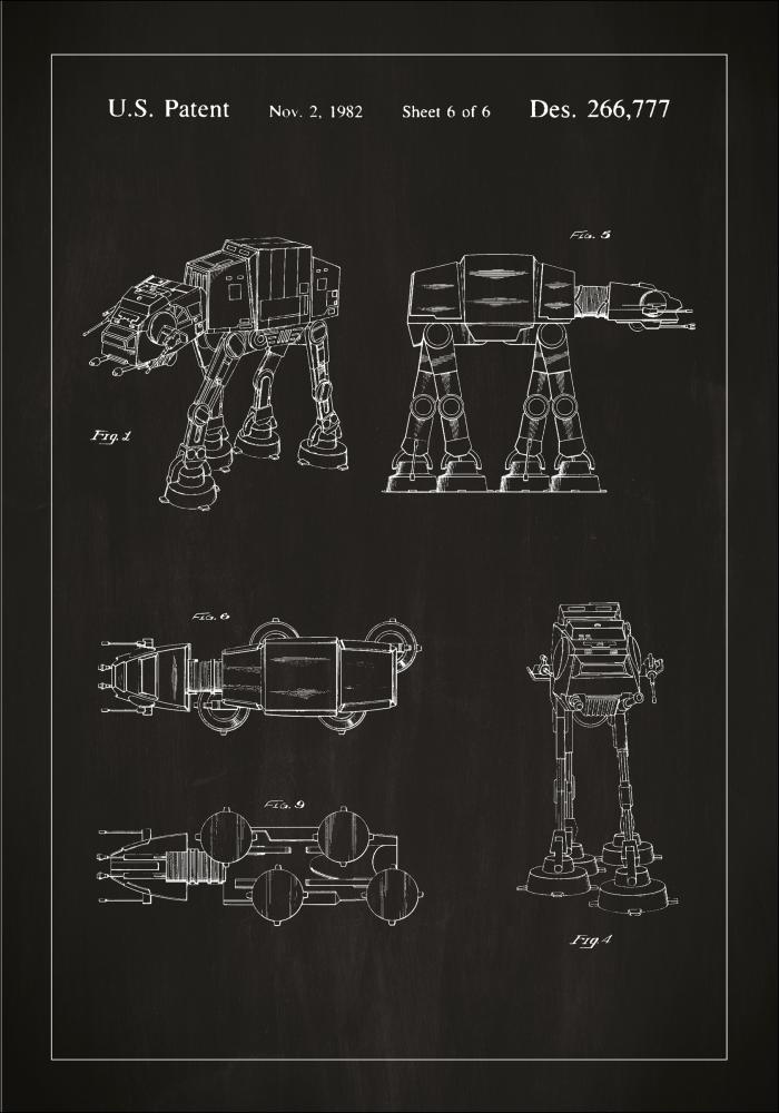 Bildverkstad Patent drawing - Star Wars - Walker - Black Poster