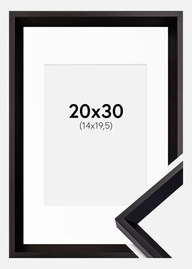 Ram med passepartou Frame Globe Black 20x30 cm - Picture Mount White 15x21 cm