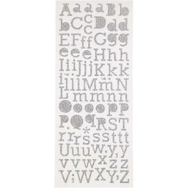 Focus Focus Glitter stickers Silver Letters