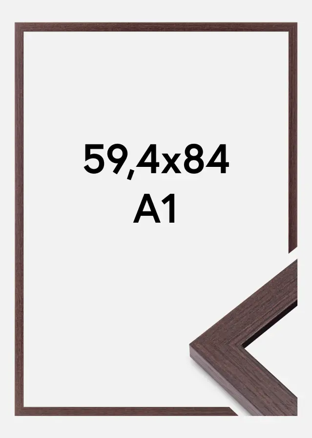 BGA Frame Deco Acrylic Glass Walnut 59.4x84 cm (A1)