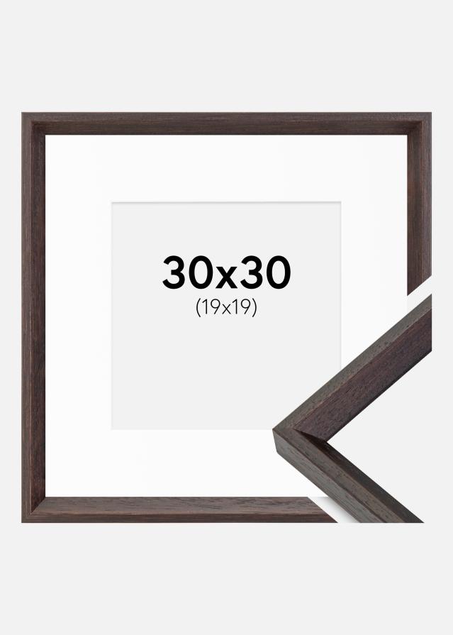 Ram med passepartou Frame Globe Espresso 30x30 cm - Picture Mount White 20x20 cm