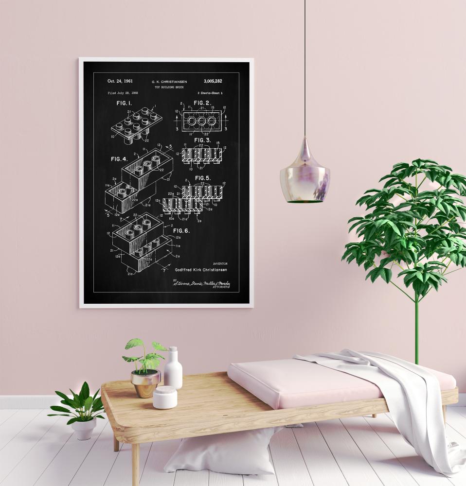 Bildverkstad Patent Print - Lego Block I - Black Poster