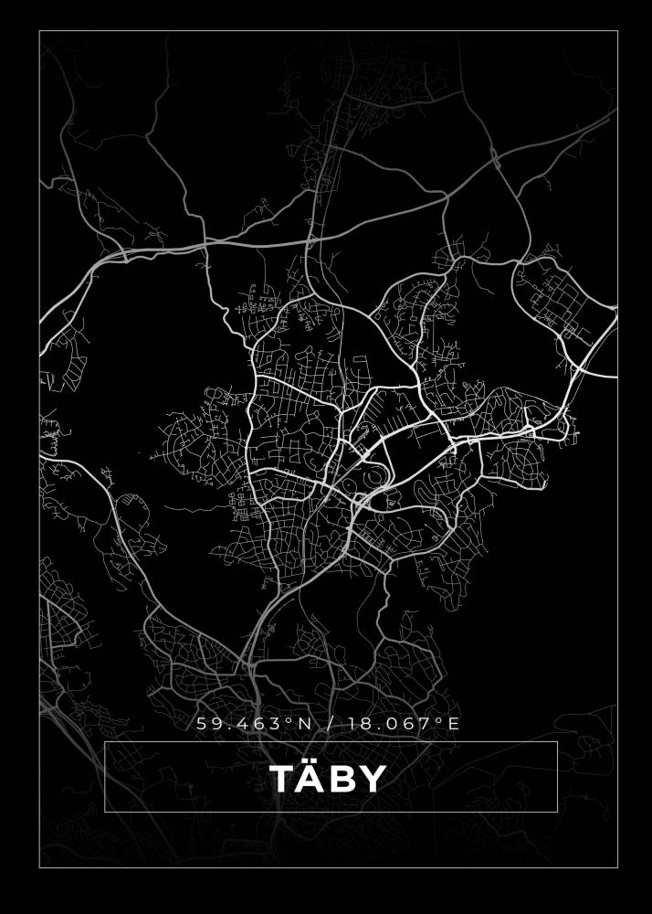 Bildverkstad Map - Täby - Black Poster