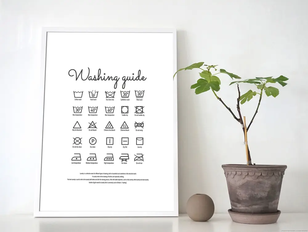 Bildverkstad Washing guide - White Poster