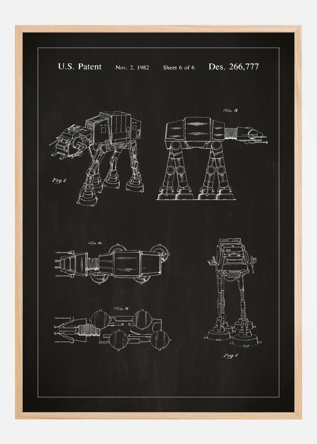 Bildverkstad Patent drawing - Star Wars - Walker - Black Poster