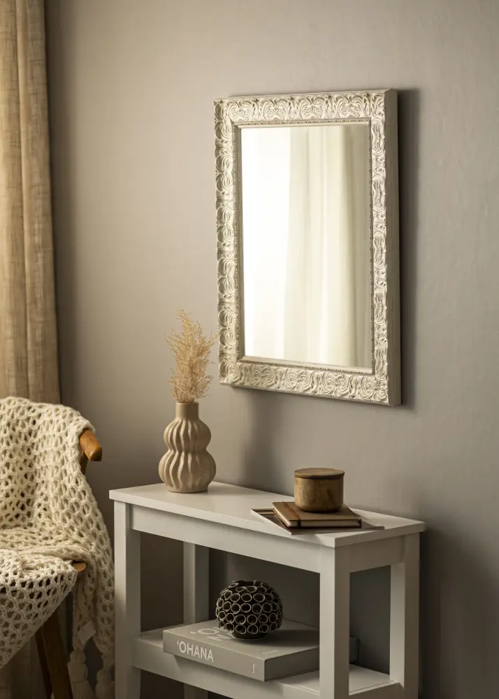Ramverkstad Mirror Durham White - Custom Size