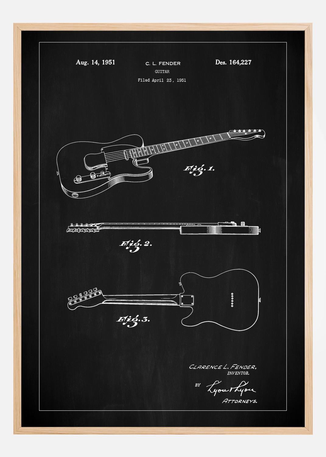 Product Image for Patent Print - Guitar - Black Poster (40x50 cm)