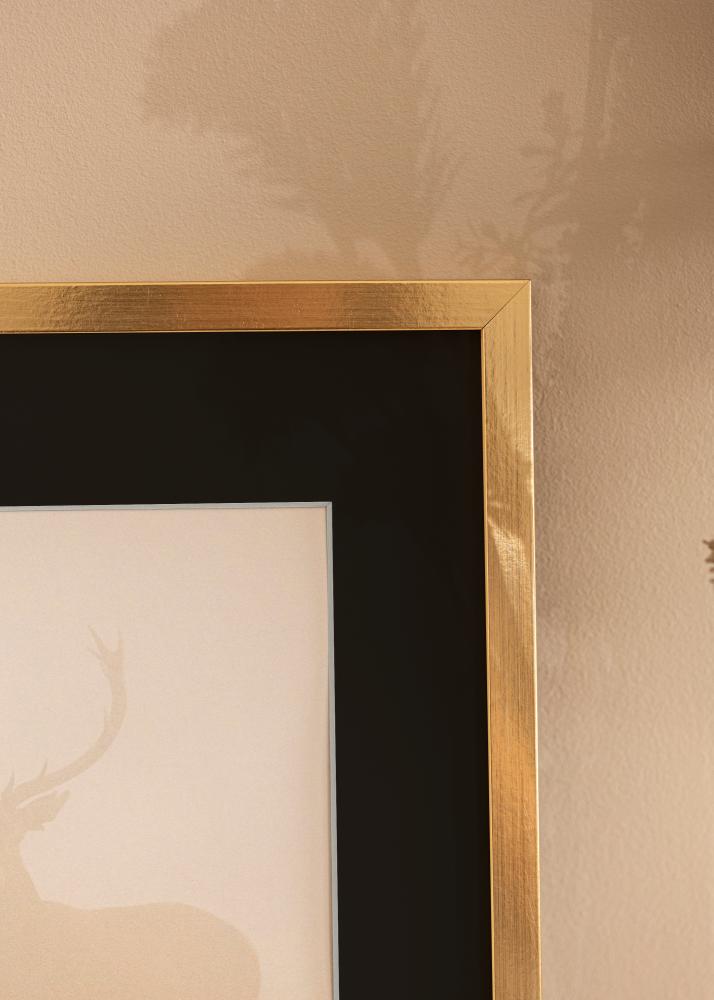 Ram med passepartou Frame Trendy Gold 45x60 cm - Picture Mount Black 30x45 cm