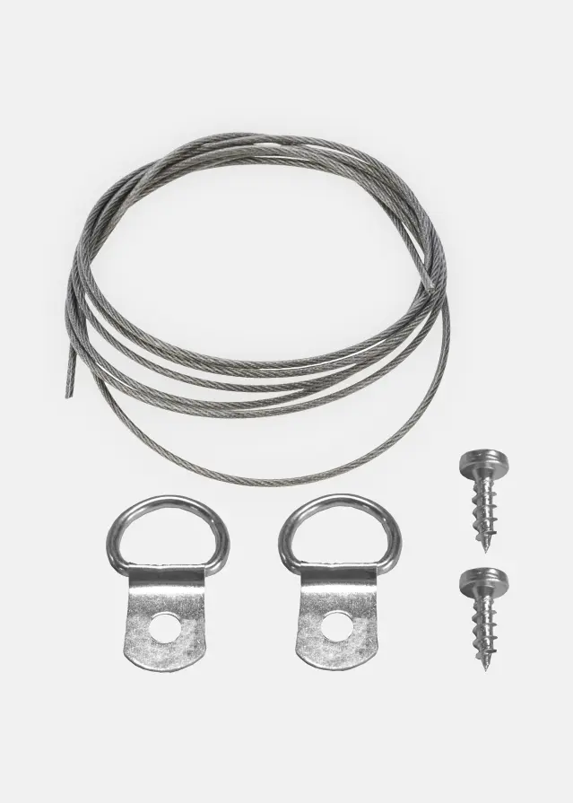 Estancia Steel cable 1m + 2 screws & 2 hooks