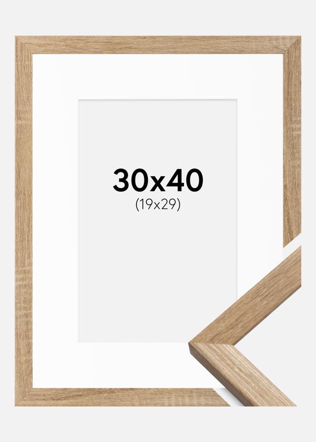 Ram med passepartou Frame Fiorito Light Oak 30x40 cm - Picture Mount White 20x30 cm