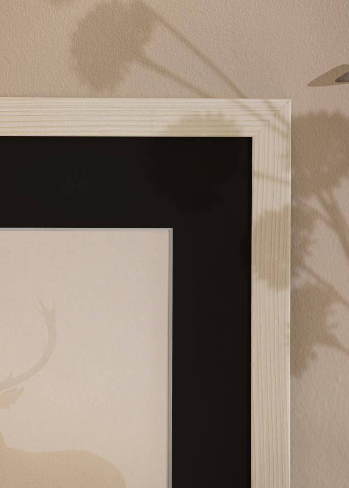 Ram med passepartou Frame Fiorito White 40x50 cm - Picture Mount Black 30x40 cm