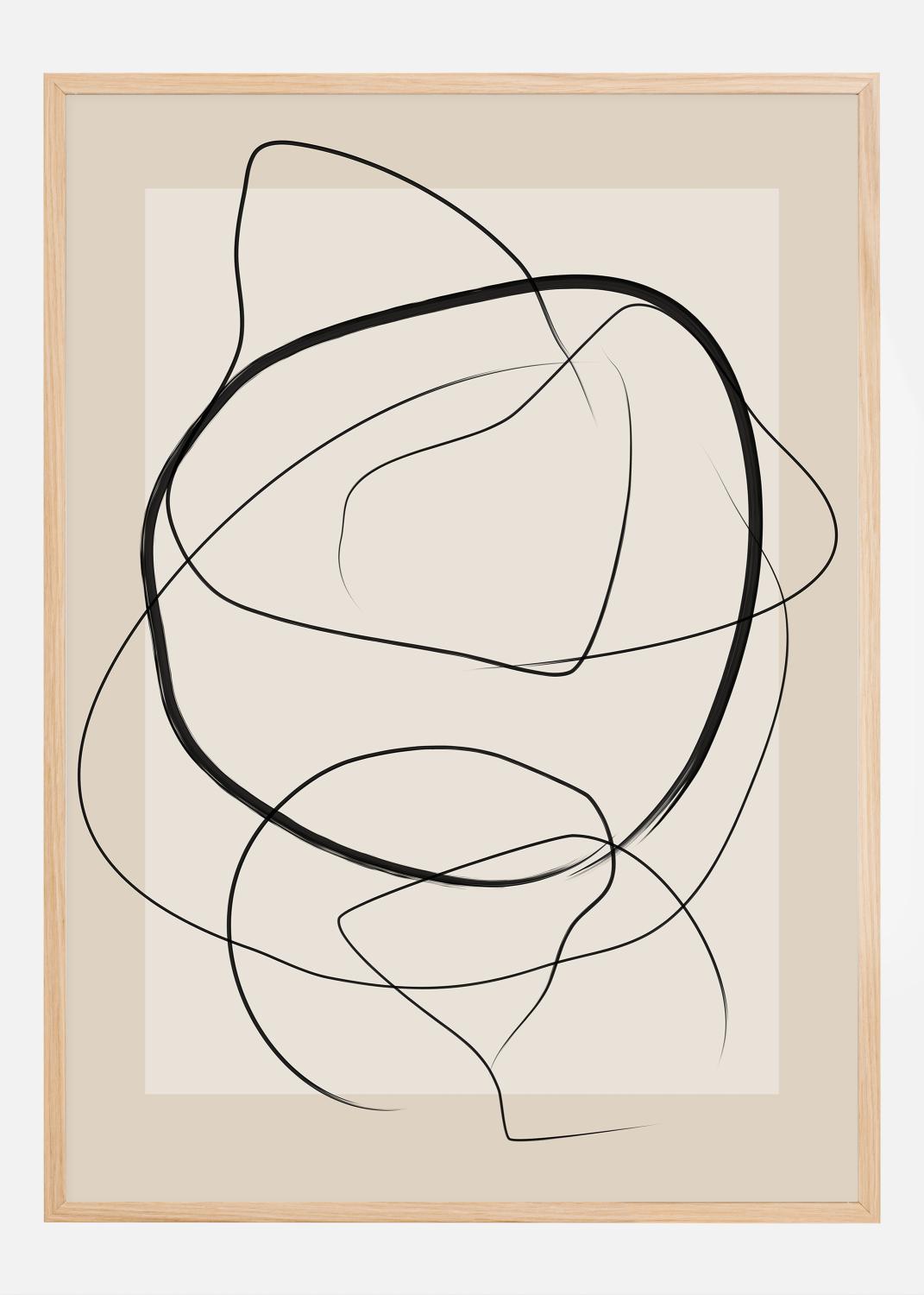 Product Image for Soft Abstract Lines Art Poster (21x29.7 cm (A4))