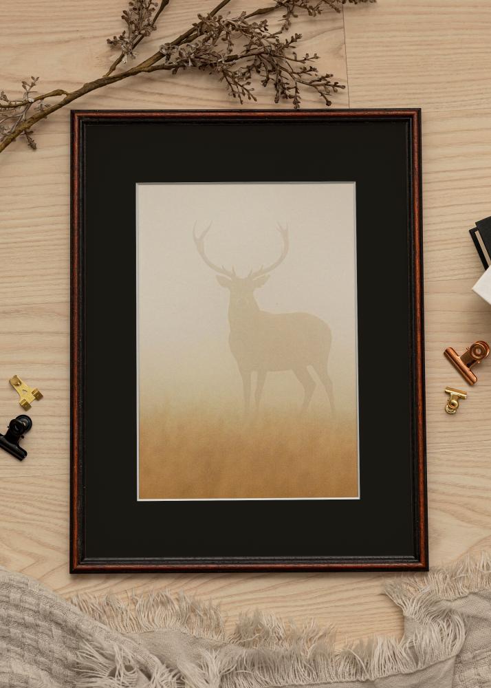 Ram med passepartou Frame Horndal Walnut 30x40 cm - Picture Mount Black 20x30 cm