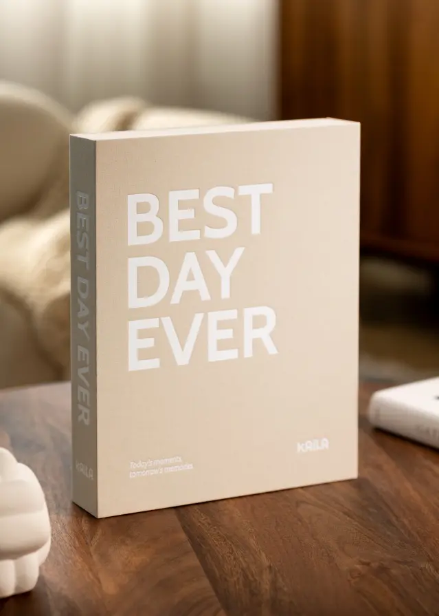 BGA KAILA BEST DAY EVER Creme - Coffee Table Photo Album (60 Black Pages)