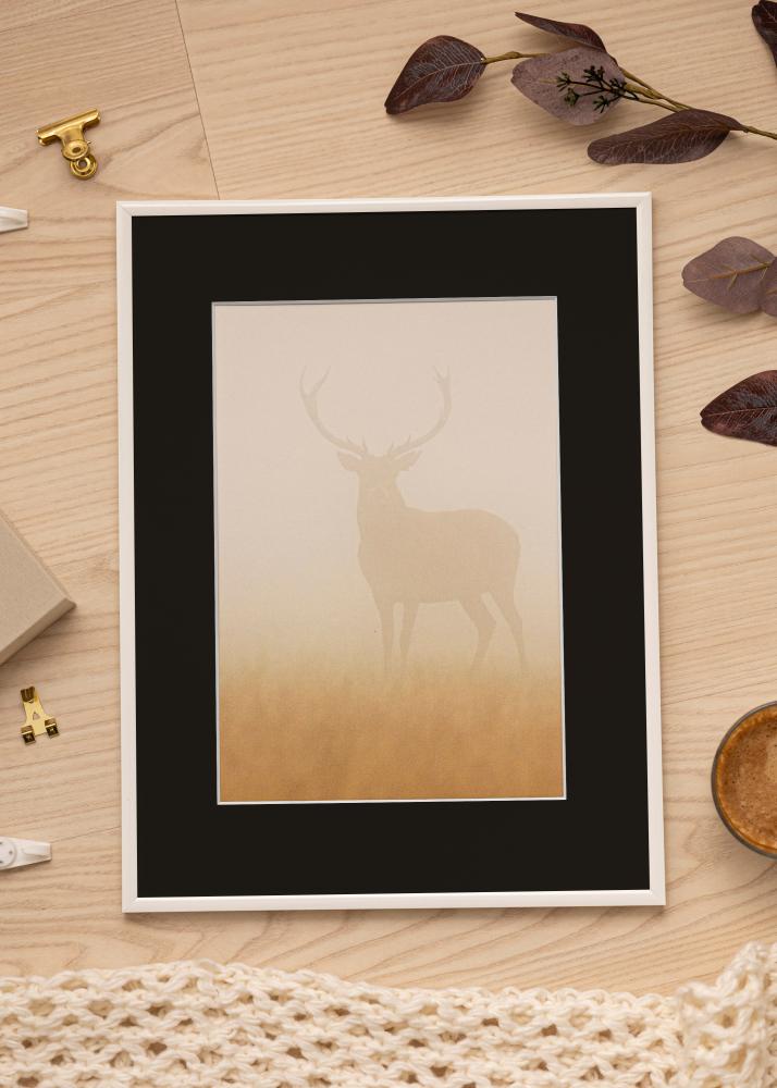 Ram med passepartou Frame New Lifestyle White 40x50 cm - Picture Mount Black 29.7x42 cm (A3)