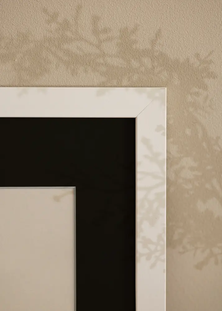 Ram med passepartou Frame White Wood 40x100 cm - Picture Mount Black 30x91 cm