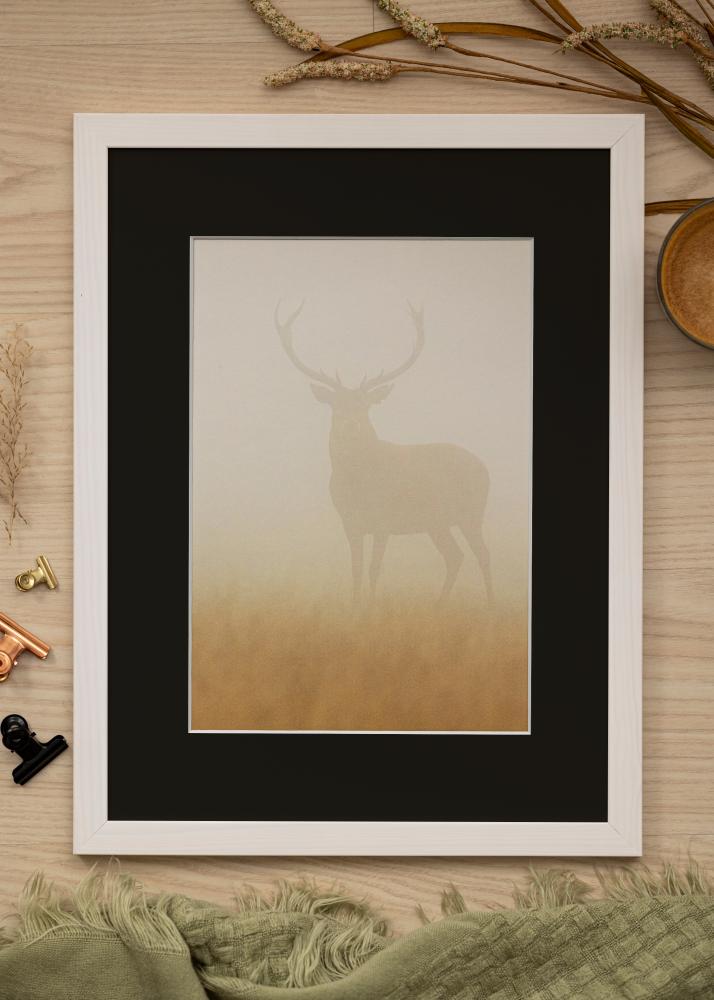 Ram med passepartou Frame Stilren White 70x100 cm - Picture Mount Black 62x93 cm