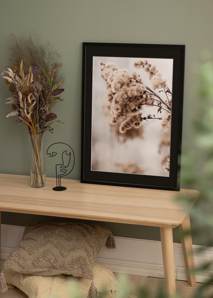 Ram med passepartou Frame Trendy Black 35x50 cm - Picture Mount Black 10x17 inches