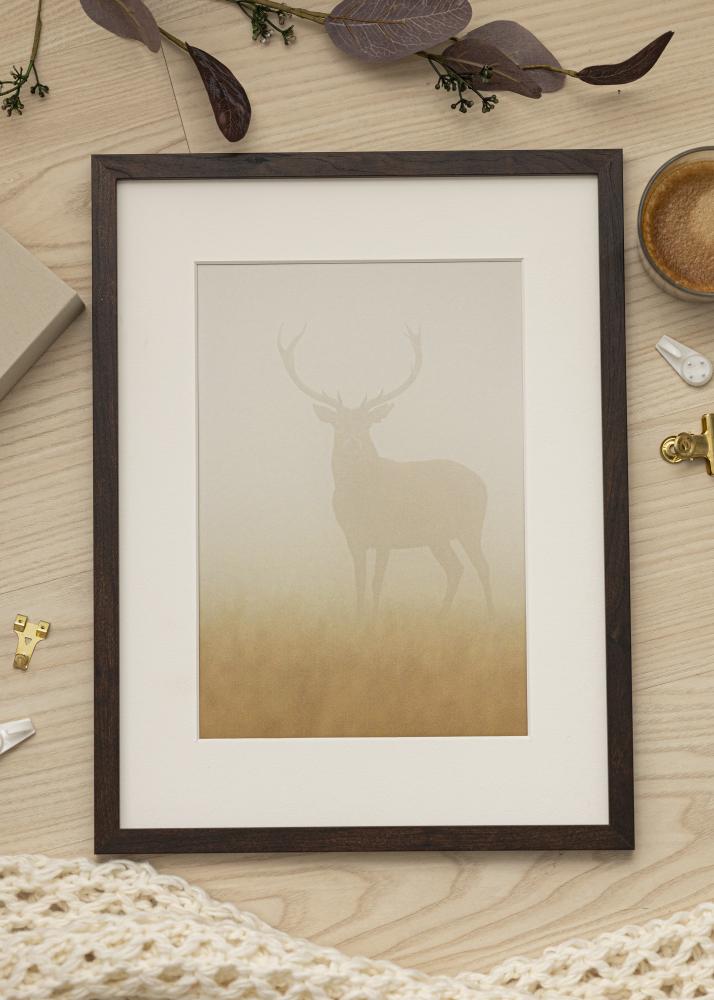 Ram med passepartou Frame Trendy Walnut 50x70 cm - Picture Mount White 40x60 cm