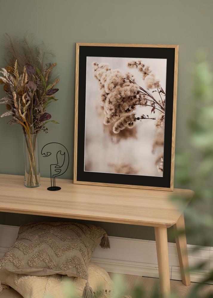 Ram med passepartou Frame Trendy Oak 45x60 cm - Picture Mount Black 30x45 cm