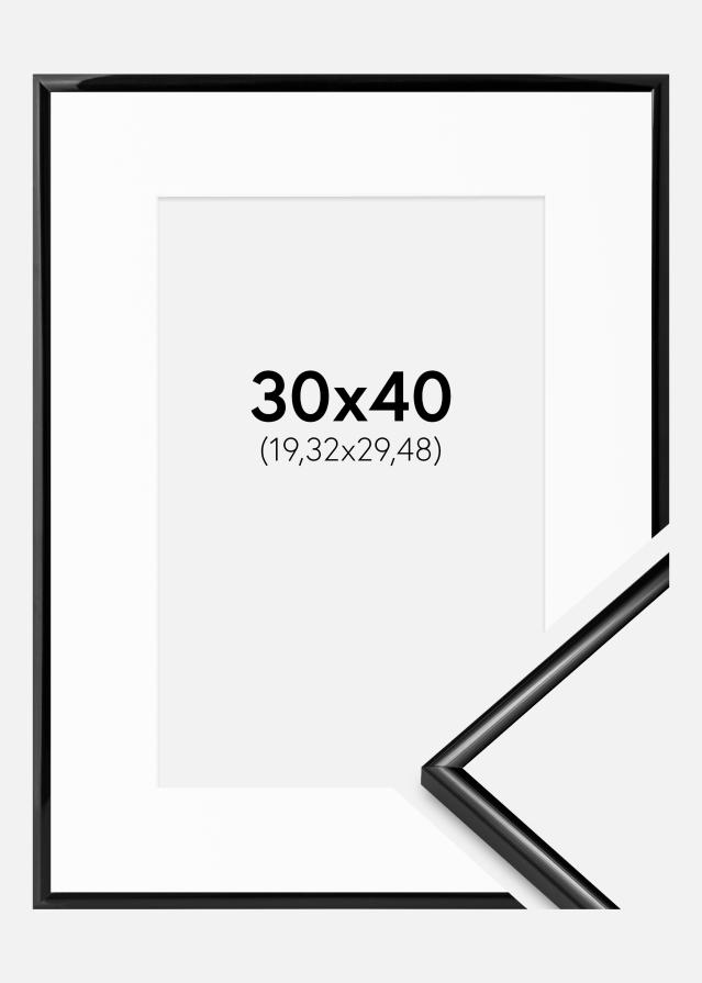 Ram med passepartou Frame Scandi Black 30x40 cm - Picture Mount White 8x12 inches