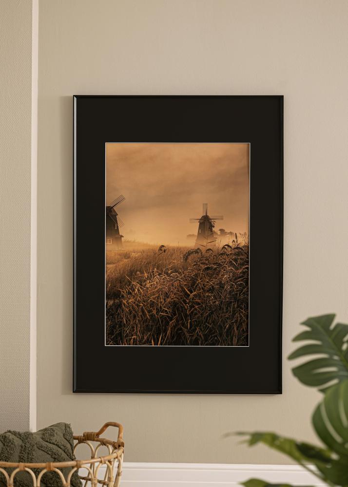 Ram med passepartou Frame Desire Black 42x59.4 cm (A2) - Picture Mount Black 25x38 cm