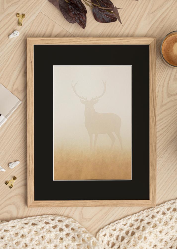 Ram med passepartou Frame Grimsåker Oak 30x30 cm - Picture Mount Black 8x8 inches