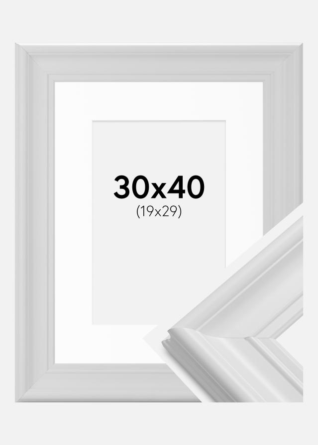 Ram med passepartou Frame Mora Premium White 30x40 cm - Picture Mount White 20x30 cm