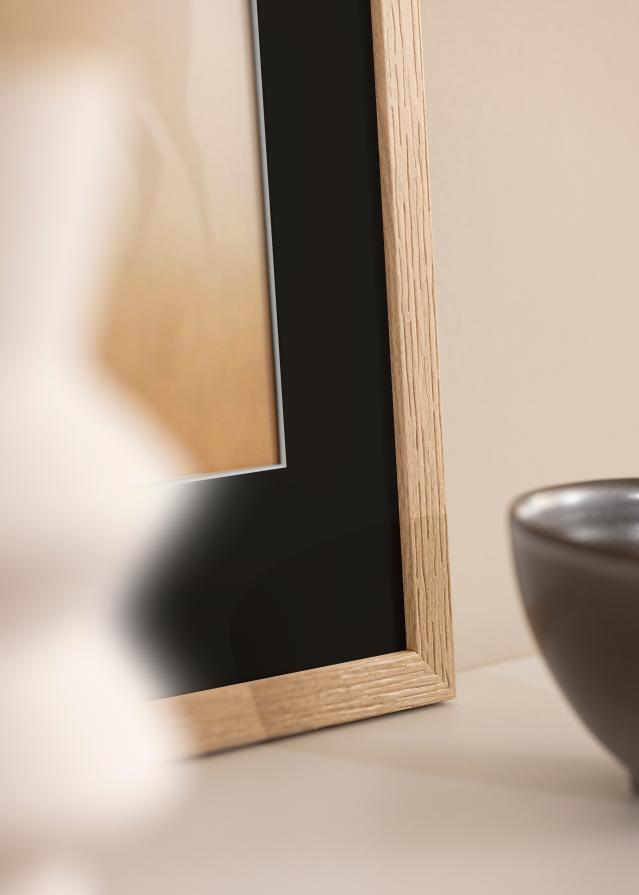 Ram med passepartou Frame Stilren Oak 45x60 cm - Picture Mount Black 30x45 cm