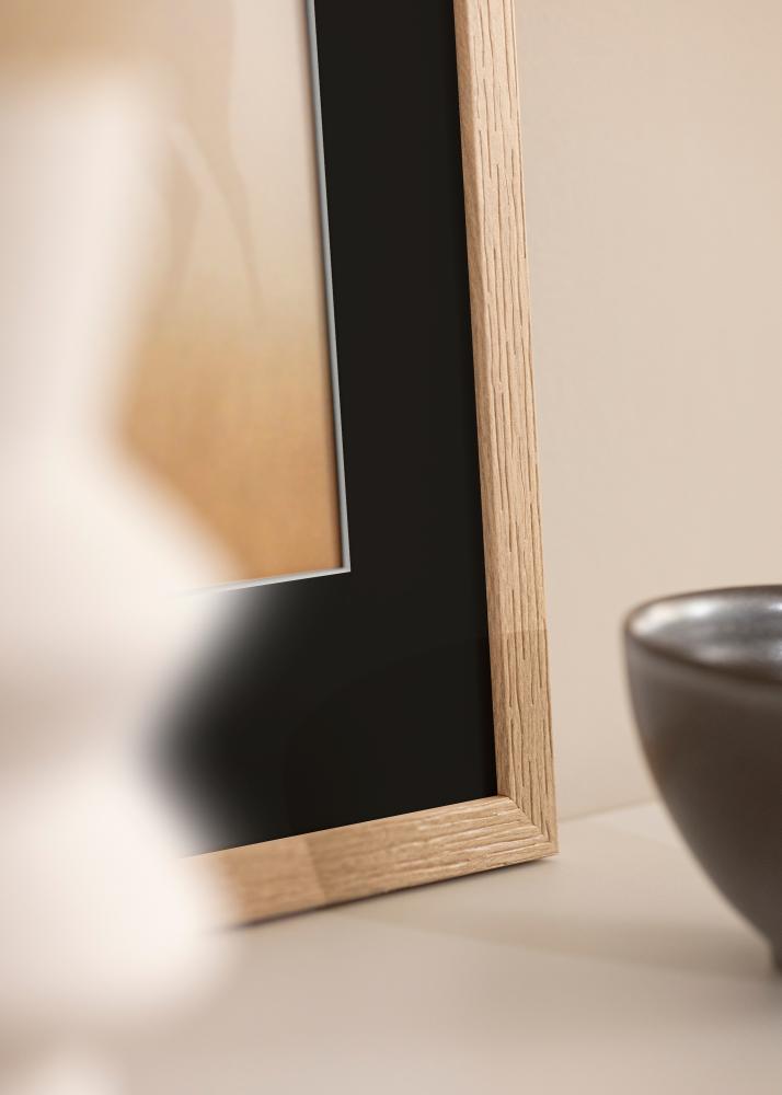 Ram med passepartou Frame Stilren Oak 70x100 cm - Picture Mount Black 62x93 cm