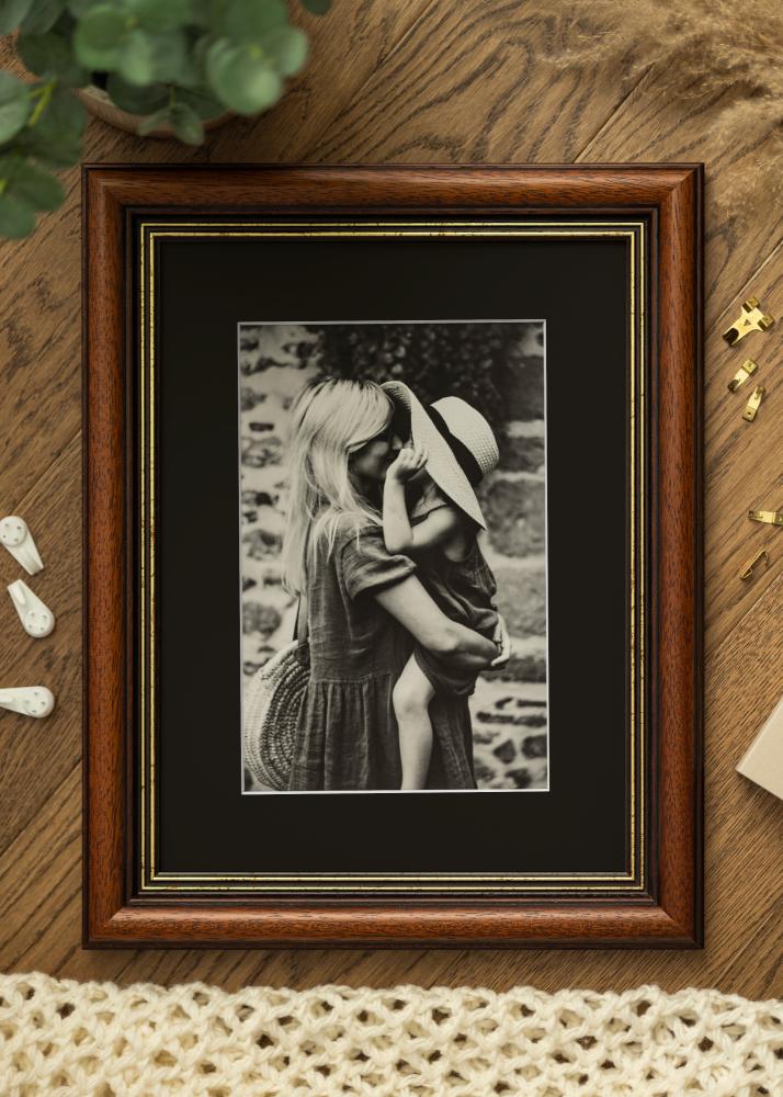 Ram med passepartou Frame Old Retro 50x70 cm - Picture Mount Black 16x24 inches