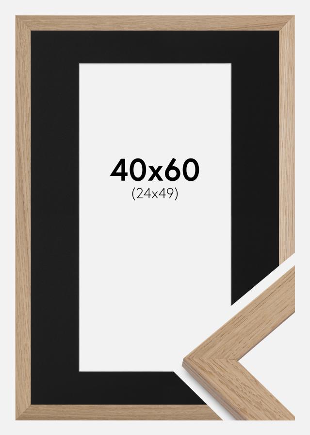 Ram med passepartou Frame Trendline Oak 40x60 cm - Picture Mount Black 25x50 cm