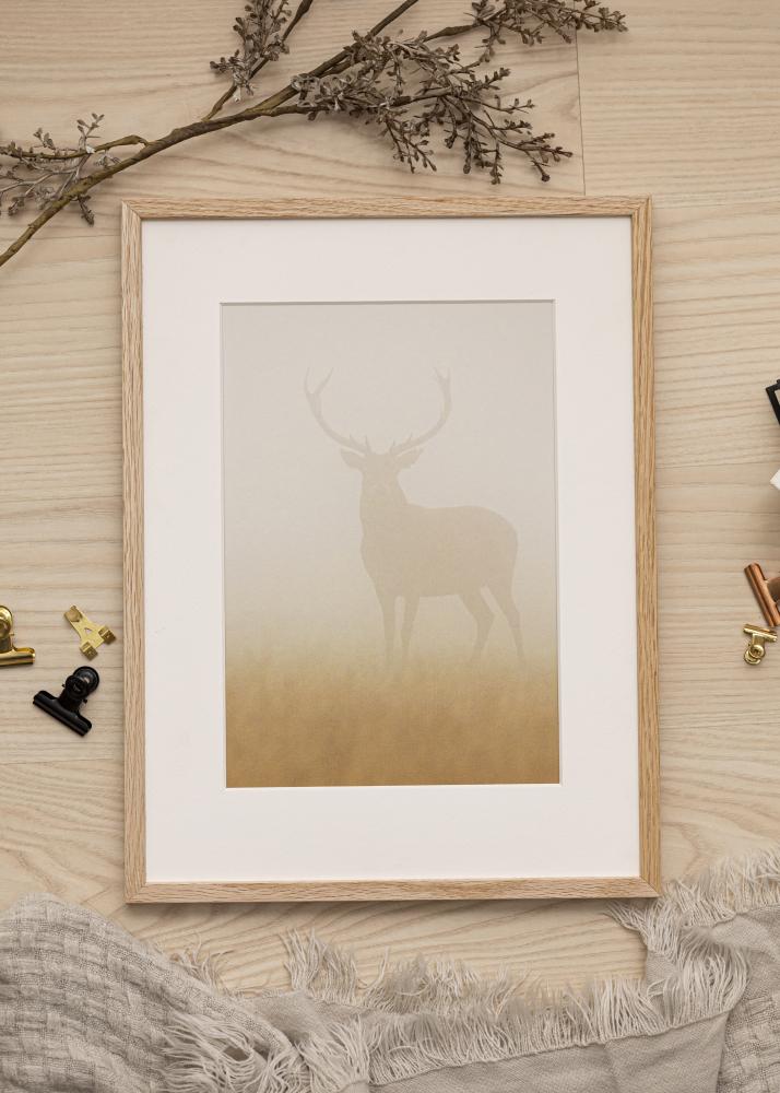 Ram med passepartou Frame Oslo Oak 50x70 cm - Picture Mount White 42x59.4 cm (A2)