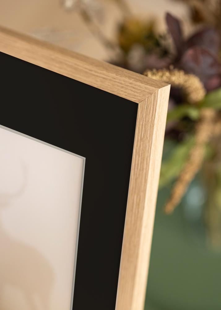 Ram med passepartou Frame Stilren Oak 70x100 cm - Picture Mount Black 62x93 cm