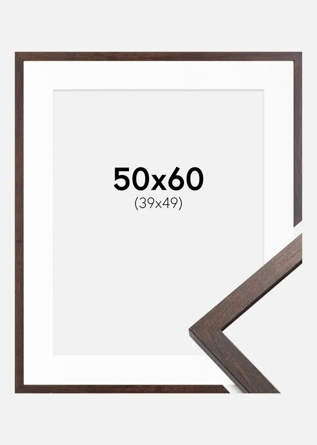 Ram med passepartou Frame Trendy Walnut 50x60 cm - Picture Mount White 40x50 cm