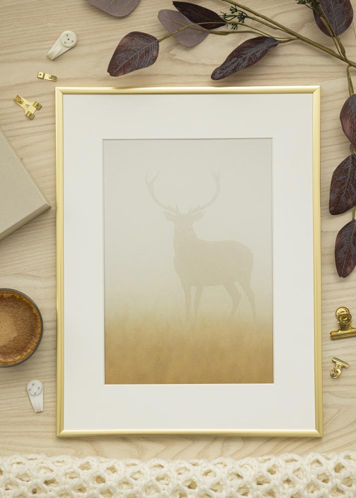 Ram med passepartou Frame New Lifestyle Gold 20x30 cm - Picture Mount White 15x21 cm