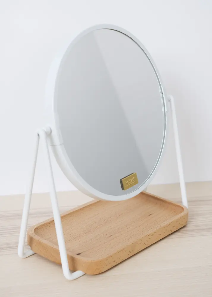 Hübsch Table mirror Tray White 17 cm Ø
