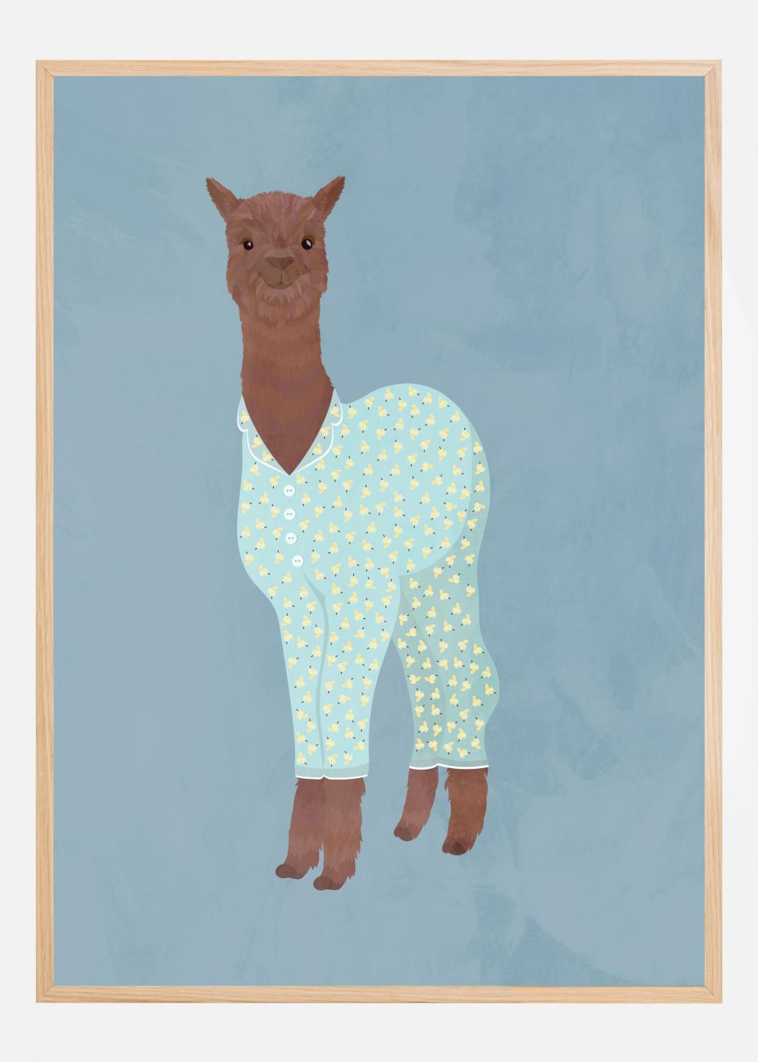 Product Image for Llama In Pjs Banana blue Poster (50x70 cm)