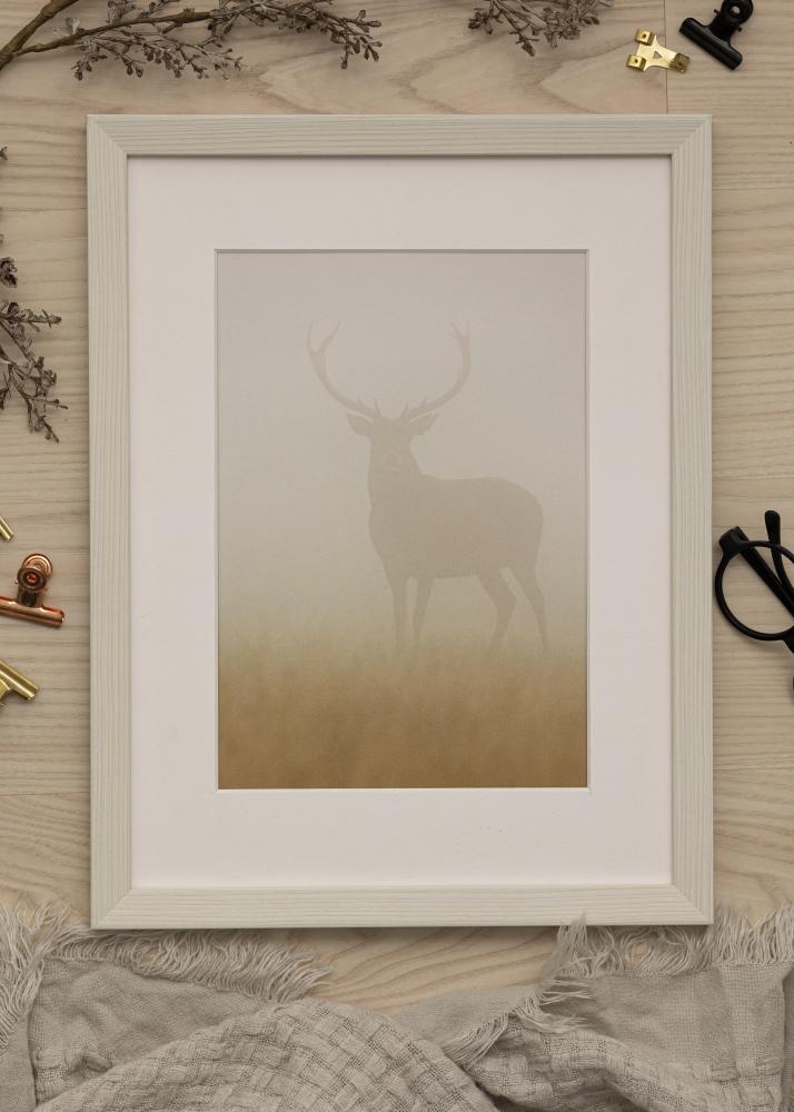 Ram med passepartou Frame Fiorito White 30x40 cm - Picture Mount White 21x30 cm